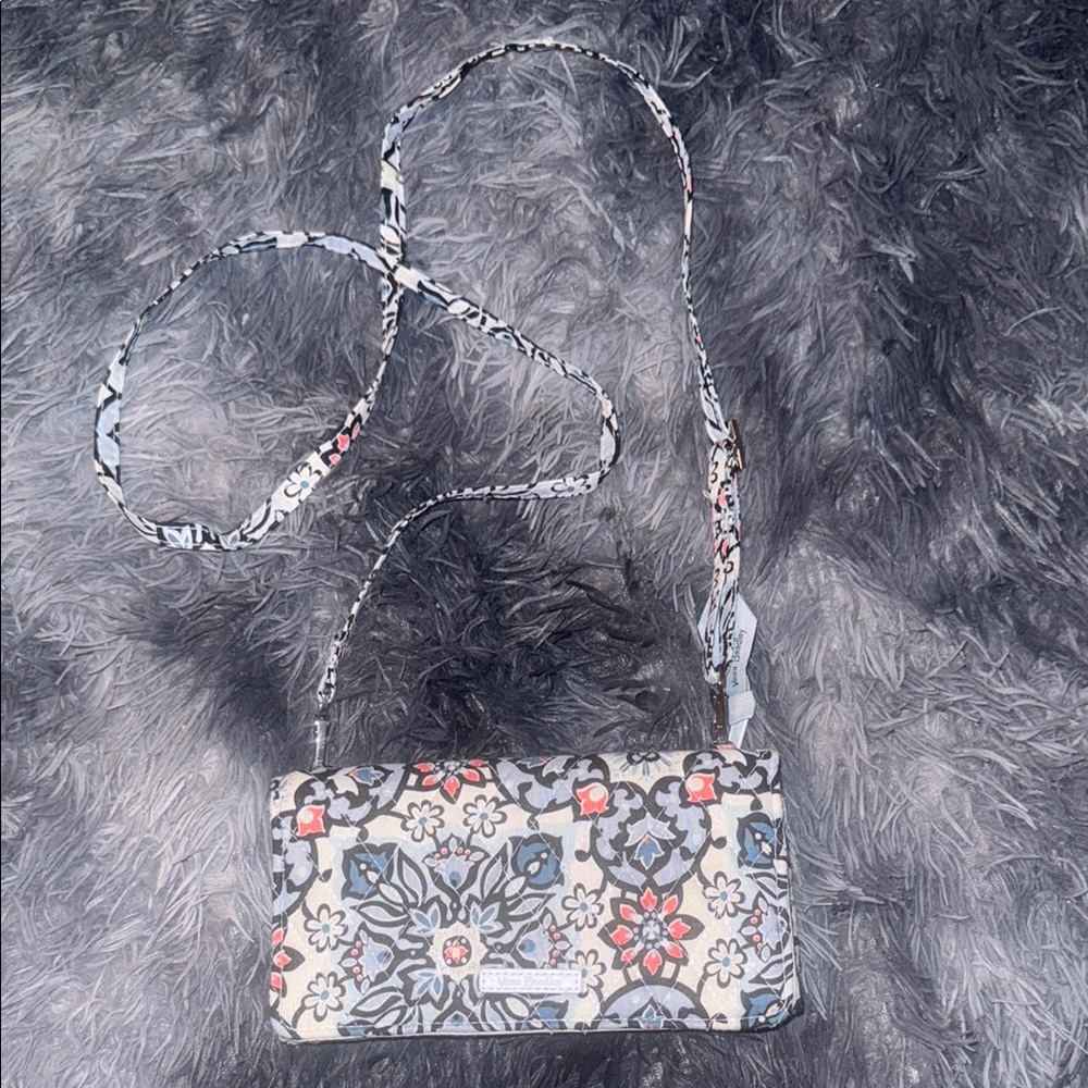 Vera Bradley Gray and Red Floral Crossbody Bag